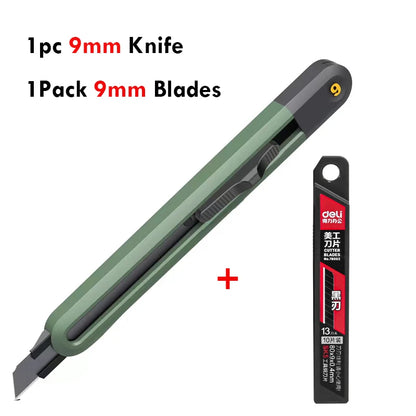 Deli 3pc Set Utility Knife Art Carving Knife Cutter School Suplies Cut Tools Wallpaper Stationery Express Delivery Safe Knife