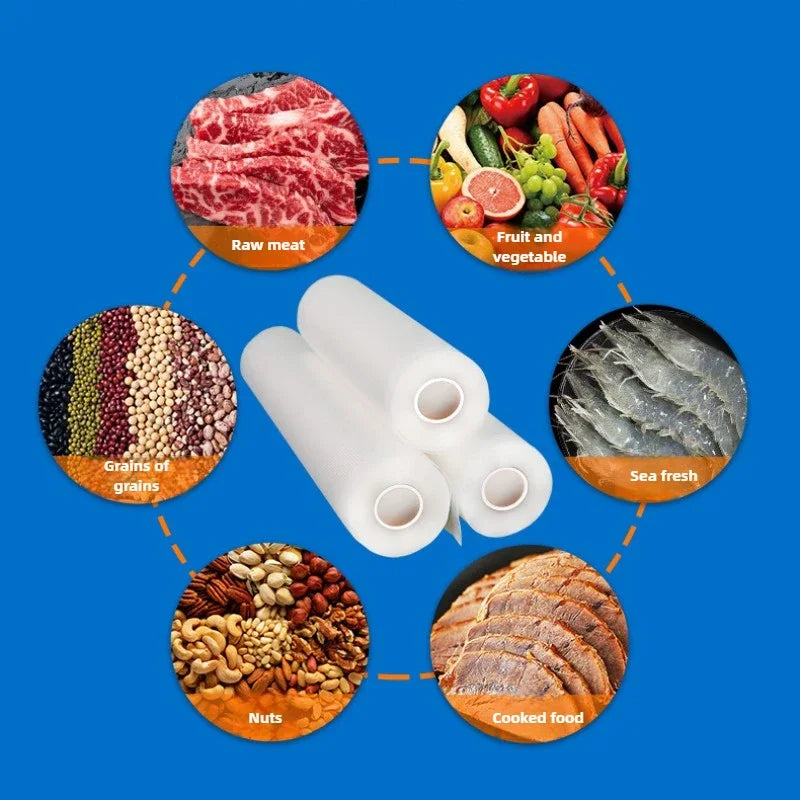Vacuum Bags for Food Kitchen Vacuum Sealer Food Fresh Long Storage Saver Bags Keeping Food for Vacuum Packer Length Is 5m
