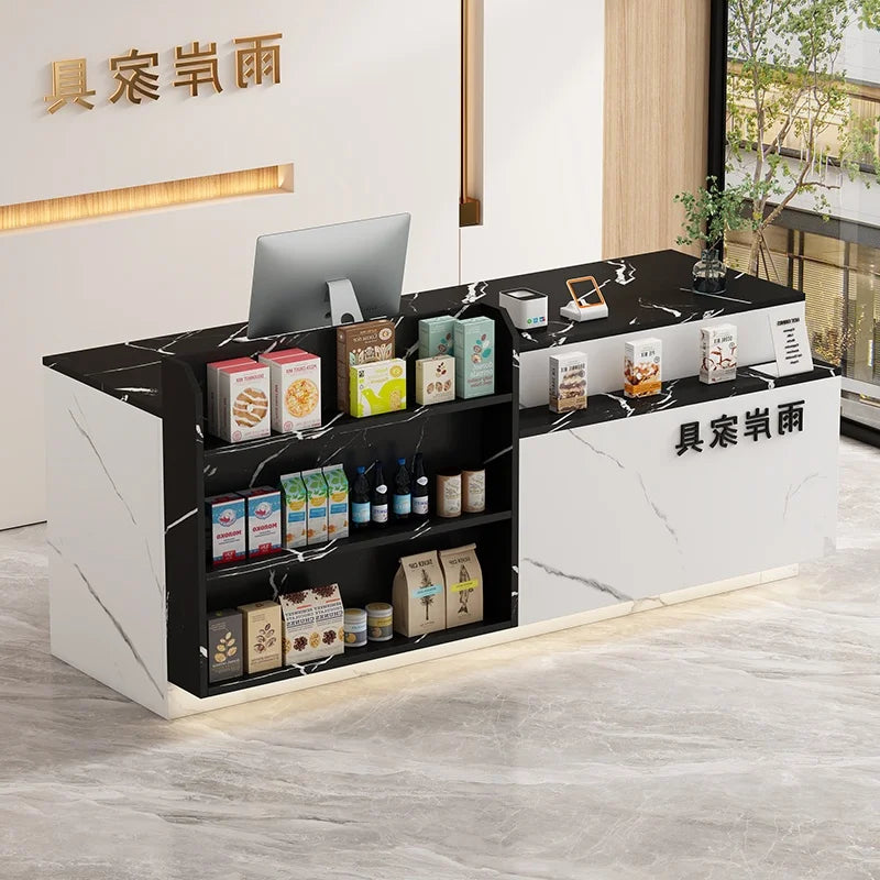 Office Bar Counter Cashier Counter Simple Custom Reception Desk Beauty Salon Escritorio De Recepcion Commercial Furniture