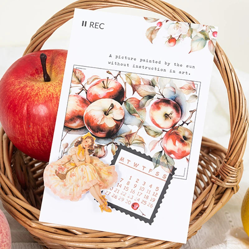 Mr. Paper10pcs/pack Strawberry PET Sticker Pack Fruit Sticker Decoration Scrapbook Photo Frame phone Case laptop Phone Case Gift