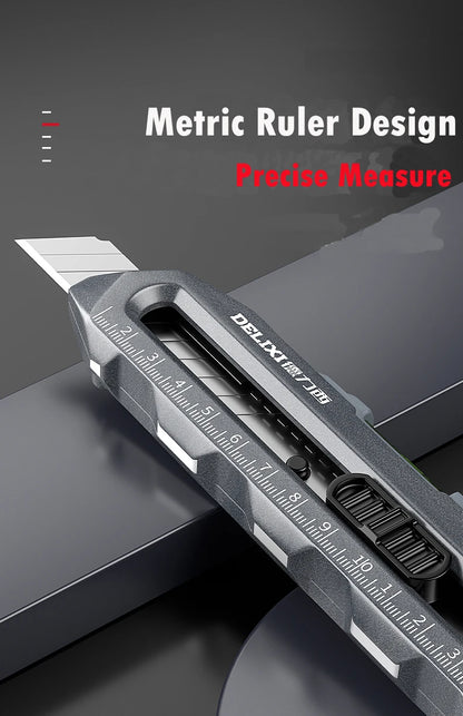 Multifunctional Utility Knife with Ruler and Level High Quality Cutting Tool Heavy-Duty All Steel Thickened Wallpaper Knife