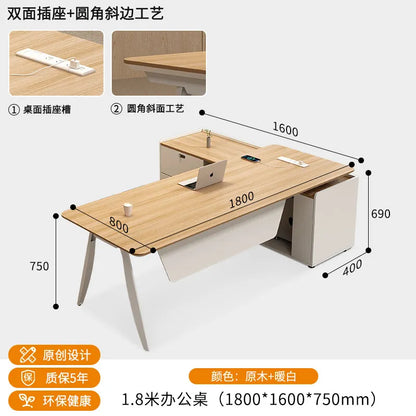 Wooden Study Office Desk Modern Computer Space Saving Luxury Design Safe Office Desk Aesthetic Mesa Ordenador Room Furniture