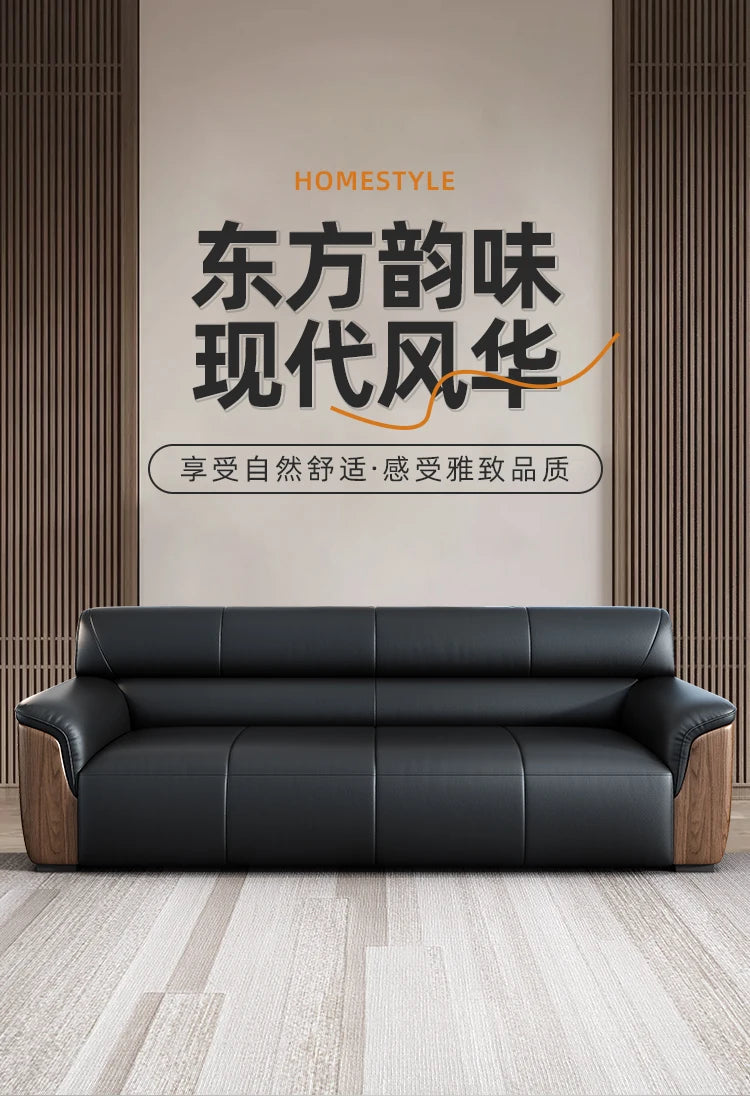 Office Sofa Business Simple Lounge Area New Chinese Style Reception Meeting Negotiation Three-person Coffee Table Combination