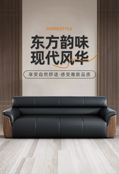 Office Sofa Business Simple Lounge Area New Chinese Style Reception Meeting Negotiation Three-person Coffee Table Combination