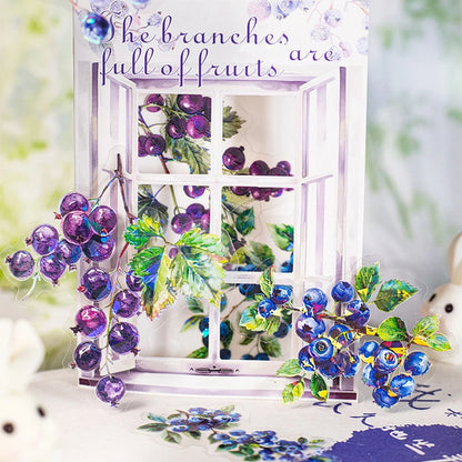 6Style 20Pcs/bag Fruit Full of Branches Series Shell Light Stickers Creative Material DIY Handbook Scrapbook Photo Frame