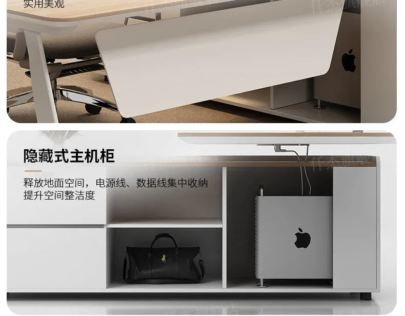 Wooden Study Office Desk Modern Computer Space Saving Luxury Design Safe Office Desk Aesthetic Mesa Ordenador Room Furniture