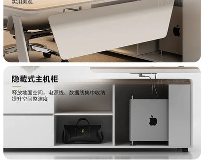 Wooden Study Office Desk Modern Computer Space Saving Luxury Design Safe Office Desk Aesthetic Mesa Ordenador Room Furniture