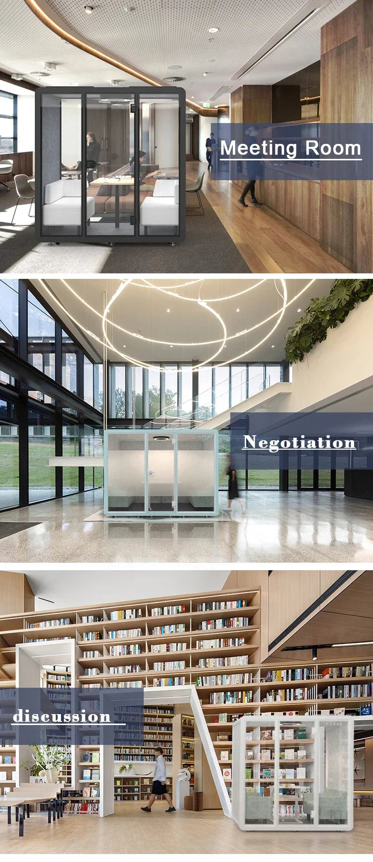 Portable Soundproof Office Cabin, Mobile Office, Soundproof Reading Room, with Ventilation System, Suitable for Indoor Use