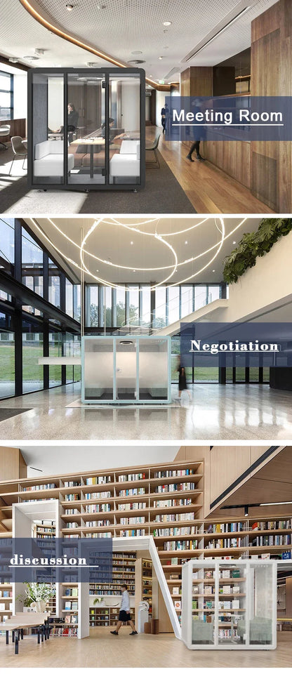 Portable Soundproof Office Cabin, Mobile Office, Soundproof Reading Room, with Ventilation System, Suitable for Indoor Use
