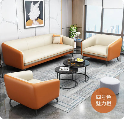 Office Sofa Business Reception Modern Simple Meeting Hotel Lobby Resting Area Office Sofa Coffee Table Set