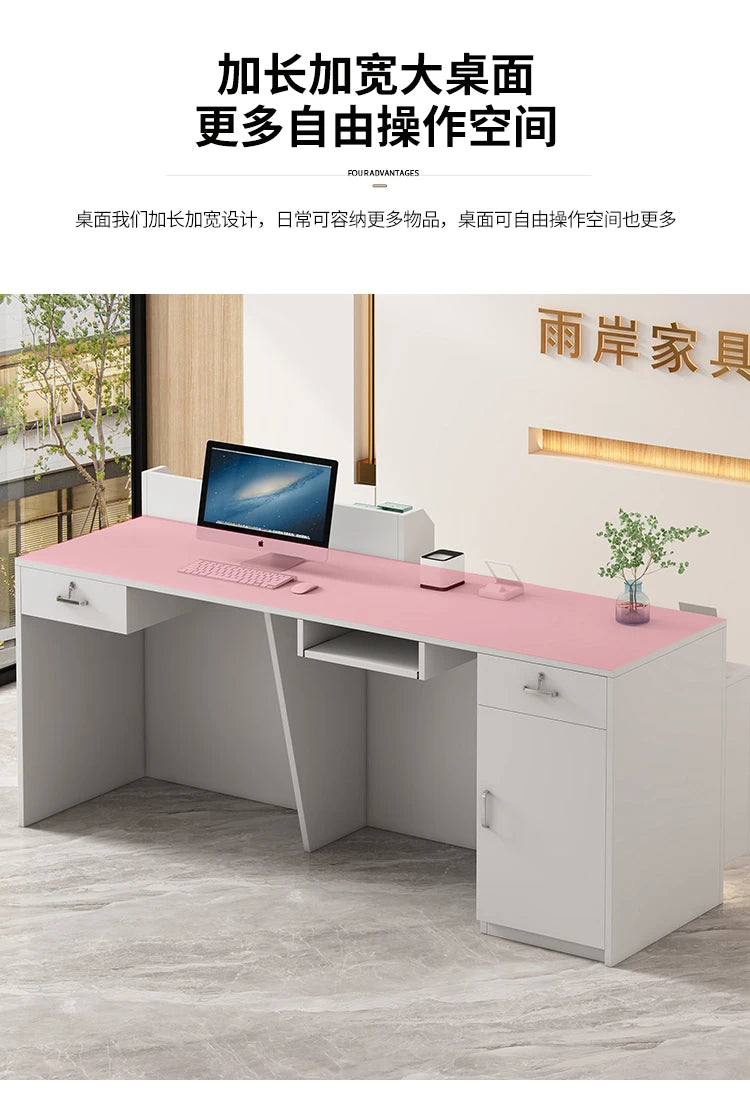 Office Bar Counter Cashier Counter Simple Custom Reception Desk Beauty Salon Escritorio De Recepcion Commercial Furniture