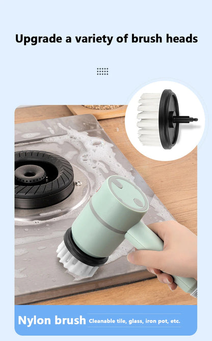 3 in 1 Electric Cleaning Brush Kitchen Dishwashing Home USB Rechargeable Electric Rotary Scrubber Household Appliances Cleaning