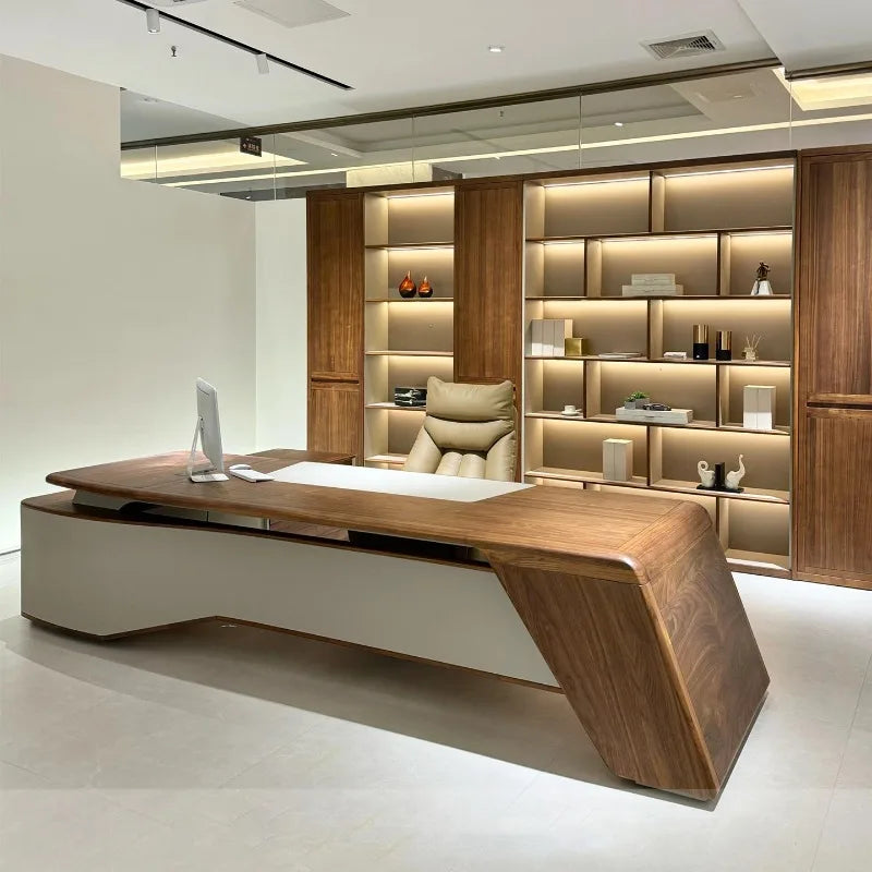 Wooden Fashion Office Desk Simple Creative Cheap Interior Big Size Office Desk Save Space Meuble Bureau Chinese Style Furniture