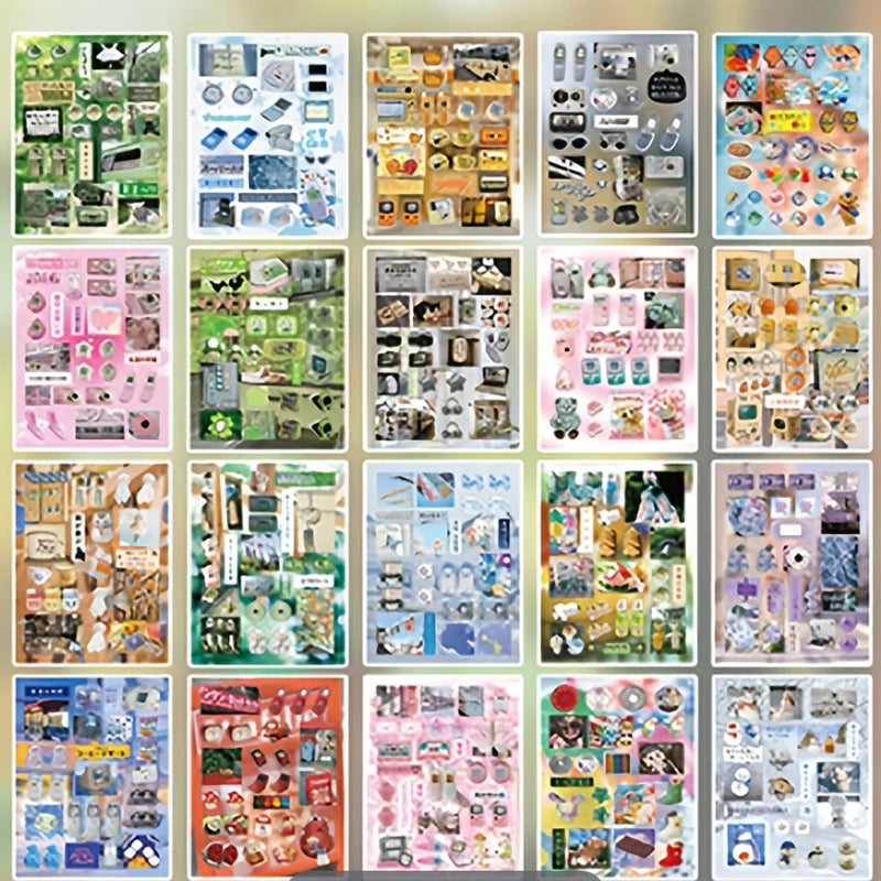 Mr. Paper 45 Sheets/book Creative Sticker Book Used of DIY Phone Case Photo Frame Album Scrapbook Retro Decoration Art Stickers