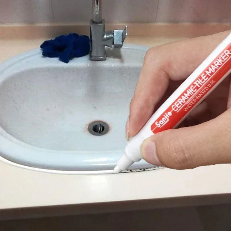Ceramic Tile Sewing Pen Kitchen Bathroom Wall Floor Tile Special Gap Color Pen Repair Anti-Mold Waterproof Sewing Agent Pen Hook