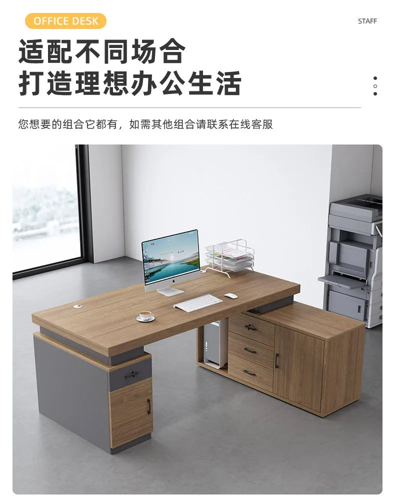 Large Size Fashion Office Desk Decoration Beauty Professional Minimalist Office Desk Save Space Mesas Escritorio Furnitures
