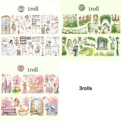 Mr Paper 3rolls/bag Good Time Series Matte PET Scenic Tape Masking Tape DIY Scrapbooking Photo Frame Glass Mug Phone Case