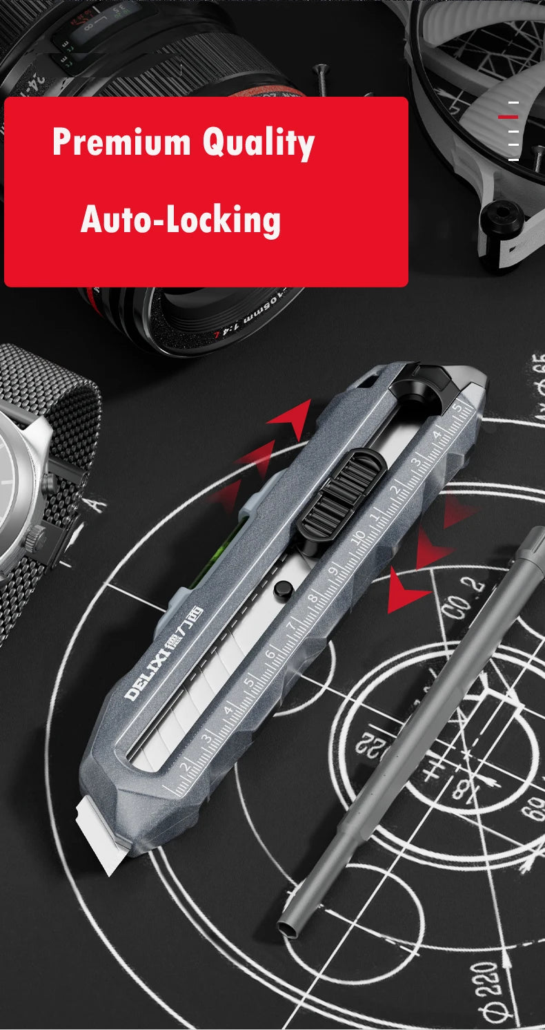 Multifunctional Utility Knife with Ruler and Level High Quality Cutting Tool Heavy-Duty All Steel Thickened Wallpaper Knife