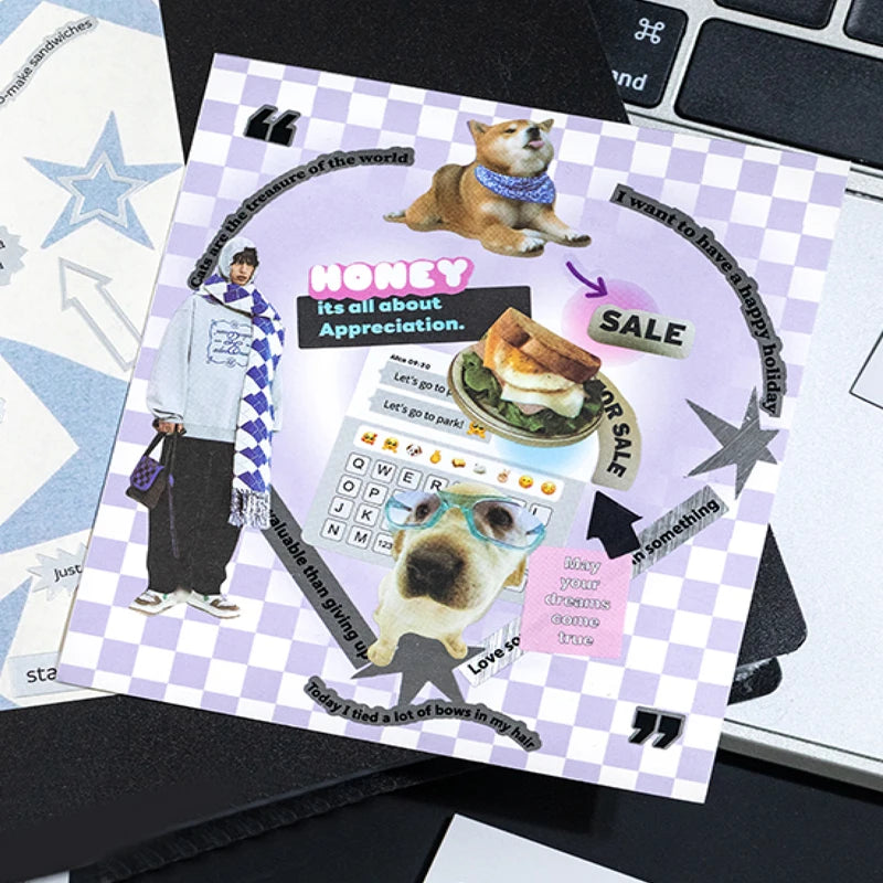 Mr Paper 1Style 60Pcs/sac Time Piece Coil Cut Film Sticker Book DIY Creative Handbook Material Photo Frame Scrapbook Calendar
