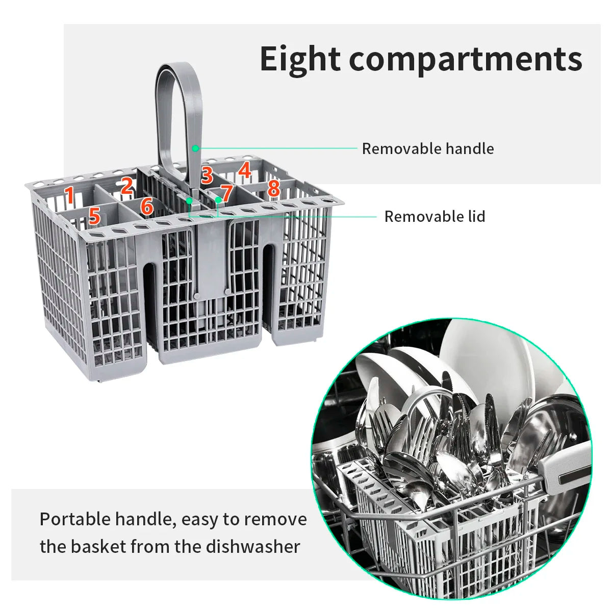 Multifunctional Dishwasher Basket Accessory Adaptor Hotpoint Dishwasher Basket C00257140 Knife and Fork Storage Basket
