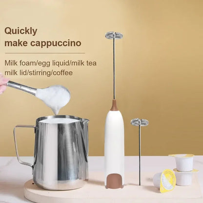 Milk Frother Electric Portable Mini Milk Foamer Coffee Cappuccino Foam Maker Creamer Whisk Frothy Egg Beater Kitchen Accessory