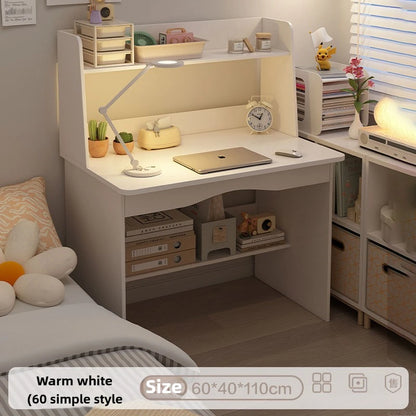 Desk, bookshelf, integrated computer desk, home bedroom, small table for students to learn to write