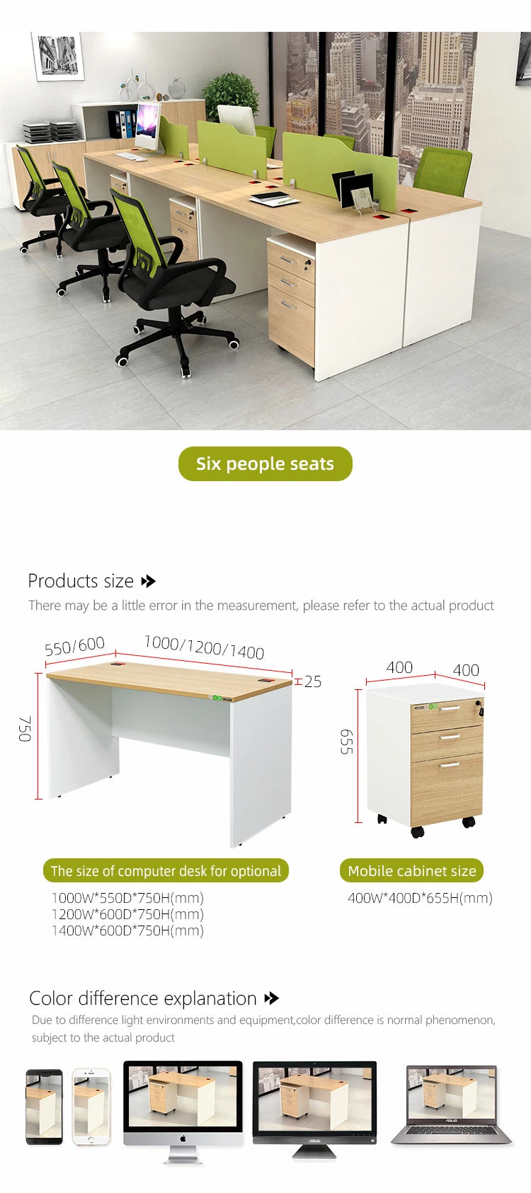 Office Furniture Staff Office Computer Desk Simple and Modern Workstation with Factory Price