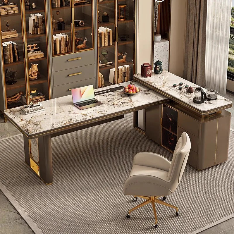 Premium Corner Office Desk Standing Feature Rich Modern Escritorios De Ordenador Perfect Small Spaces Big Ideas Mesa Furniture