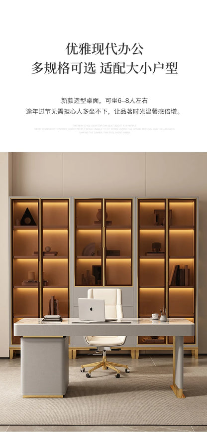 Chic Standing Desk Luxury Large Office Table Sleek European Floor Design Great Corporate Use Muebles Oficina Home Decoration