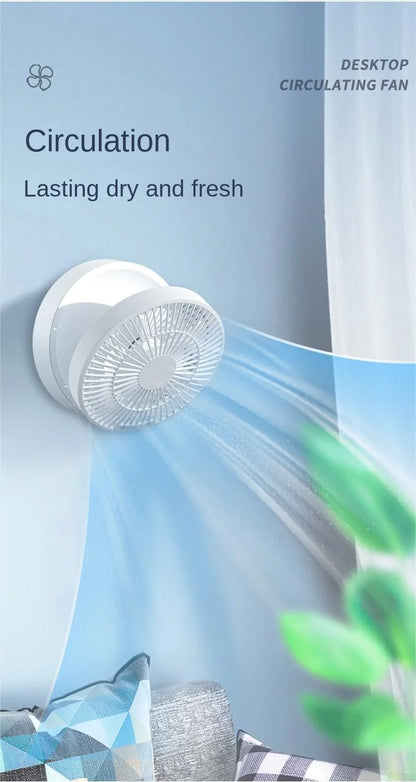 2023 New Fan With Remote Control Portable Wall-hanging Rechargeable Usb Electric Folding Fan Nightlight Air Cooler Household