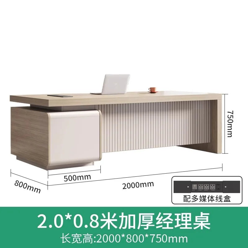 Modern European Floor Office Desk Standing Design Large Sedentary Table Ideal Productivity Style Muebles Oficina Furniture