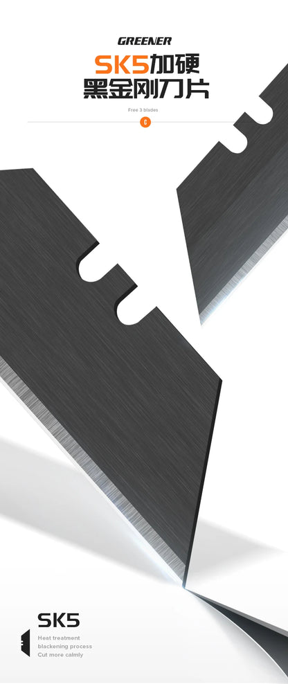 Greener Folding Zinc Alloy Heavy Duty Box Cutter Multifunctional Thickening Tool Wallpaper Utility Knife Paper Cutting