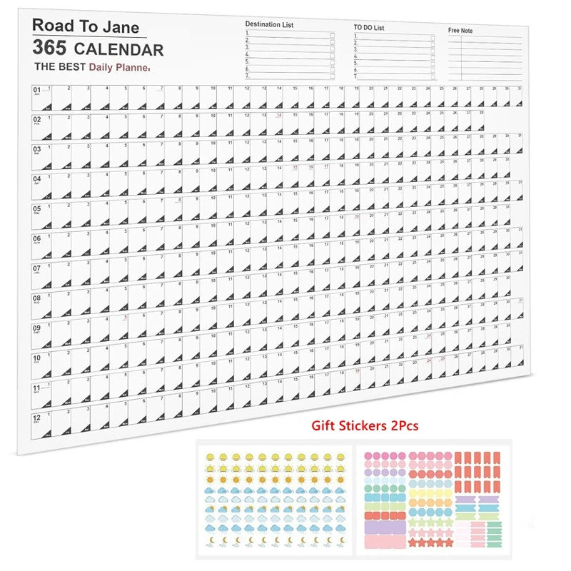 2025 Wall Hanging Calendar Kawaii Yearly Planner Sheet Memo Pad To Do List Agenda Schedule Organizer Check List Home Office
