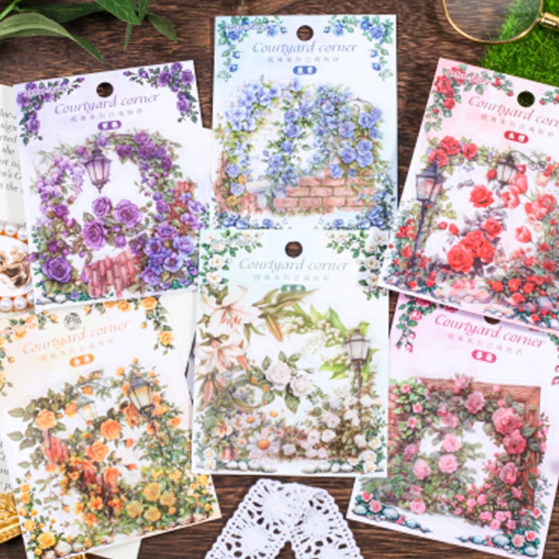 Mr. Paper 6Style 30Pcs/bag Courtyard Corner Series Edge Stickers DIY Handbook Material Decorative Scrapbook Photo Frame Calendar