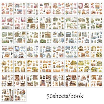 4Style 50Sheets/pack earthly series sticker book for DIY handbook diary phone case calendar photo frame Laptop decoration