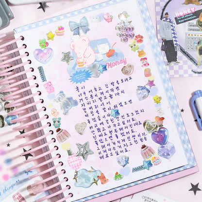 Mr Paper 1Style 60Pcs/sac Time Piece Coil Cut Film Sticker Book DIY Creative Handbook Material Photo Frame Scrapbook Calendar