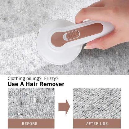 Rechargeable electric hair remover and portable shaver, suitable for clothing, furniture, and carpets.