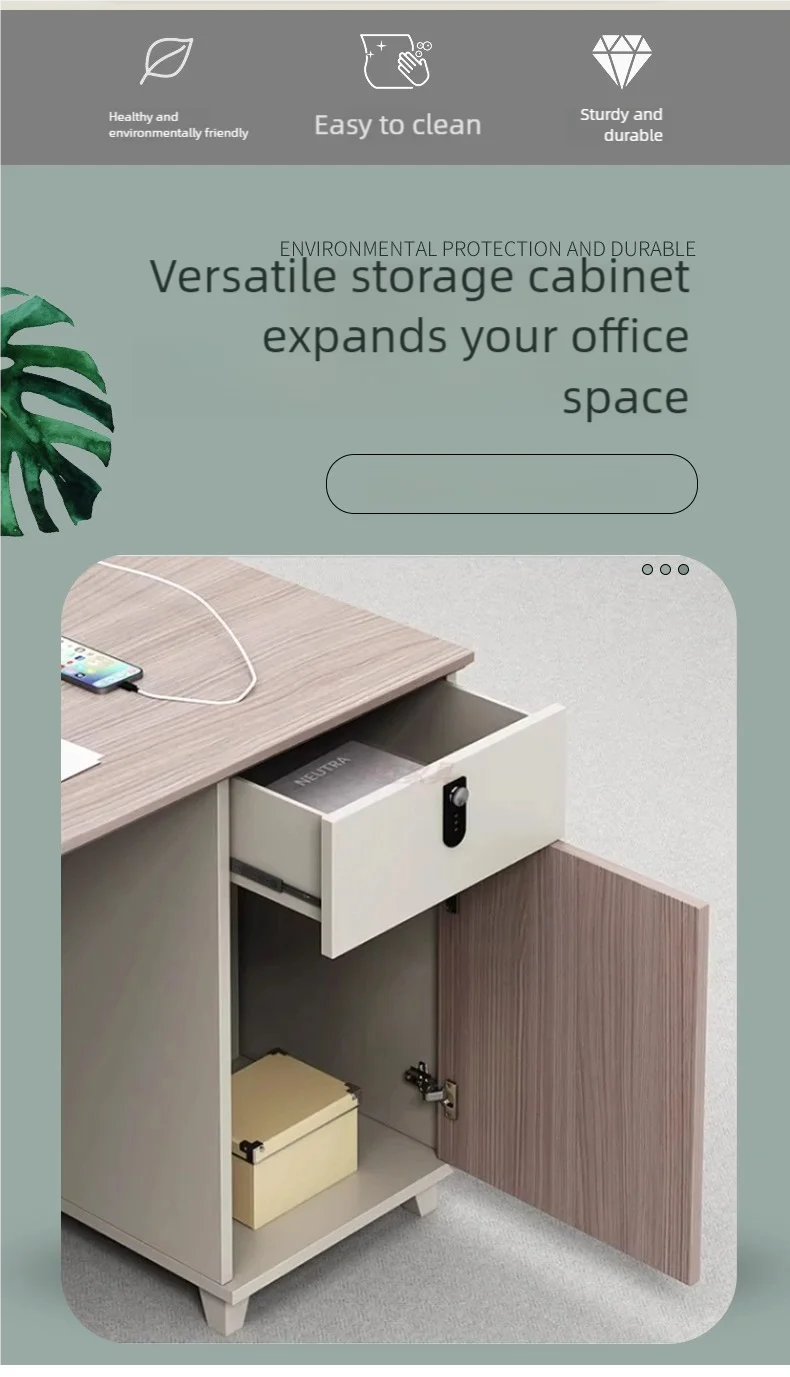 Popular Office Computer Study Desk with Drawer Wooden Design for Study and Work  boss office desk