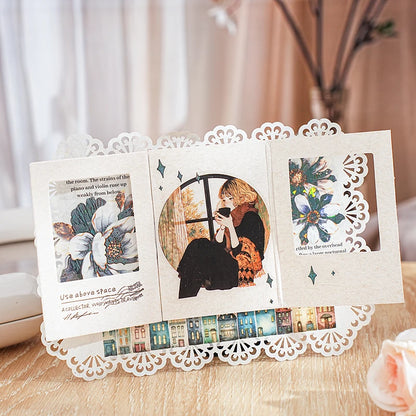 1roll Tape Weekend Window Sill Series Leisure Character Window PET Tape Decoration Notebook Photo Frame Stationery DIY Stickers