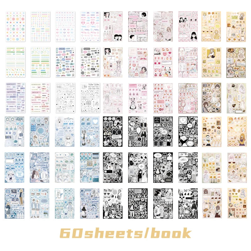 Mr. Paper 1Style 60Sheets/book Spring and Wishes Series Sticker Book DIY Handbook Scrapbook Photo Frame Envelope Decoration