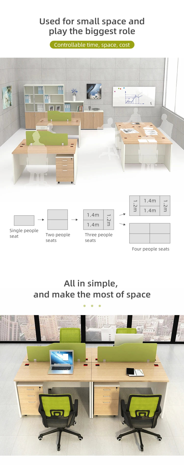 Office Furniture Staff Office Computer Desk Simple and Modern Workstation with Factory Price