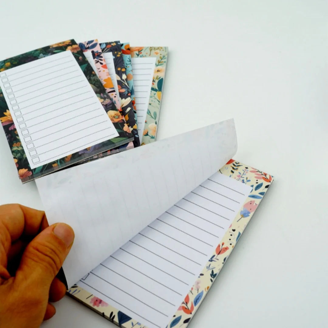 1pc Floral Pattern Magnetic Fridge Notepad, Portable Tear-off Magnetic Memo Pad, Shopping List, Home Kitchen Office Planner