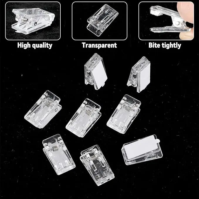 50PCS Self-adhesive Clip Plastic Transparent Wall Clip Poster Photo Wall Hanging Spring Clip Decorative Clip Multifunction Clip