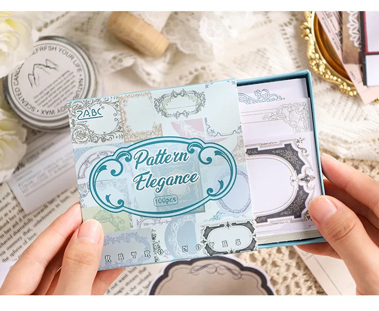 Mr. Paper, Retro Writing Bordered Message Paper, Scrapbook Supplies, Desktop Message, Decorative Notebook Photo Frame 100pcs