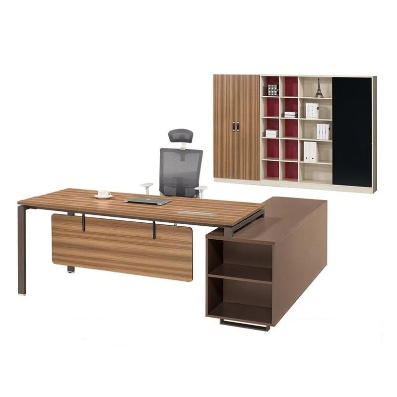 Modern Single Workstation Desk Beautiful Writing Board for Agent Purchase Open-Concept Office Furniture in Wood Home Decor