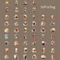 4Style 50Pcs/bag Afternoon Cafe Theme Box Set Stickers Creative Material Decoration DIY Handbook Scrapbook Photo Frame Glasses