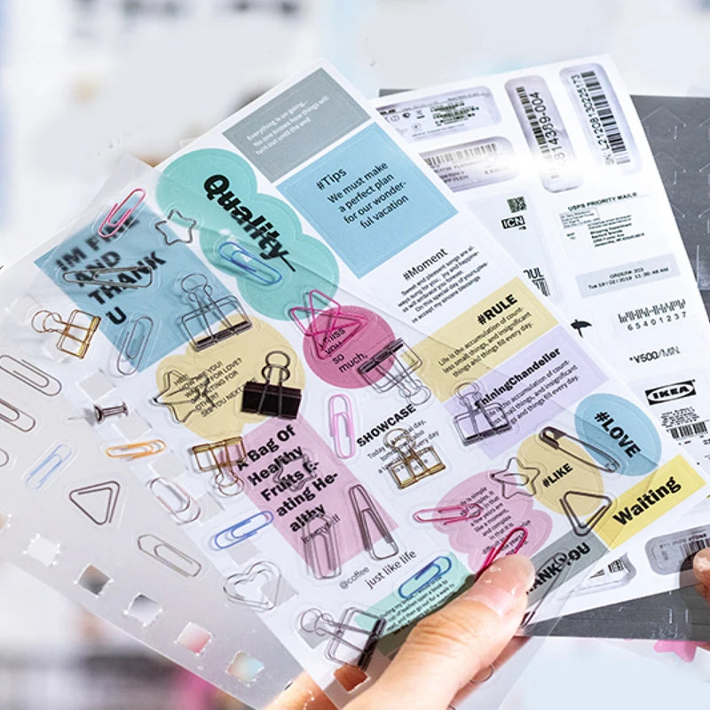 Mr Paper 1Style 60Pcs/sac Time Piece Coil Cut Film Sticker Book DIY Creative Handbook Material Photo Frame Scrapbook Calendar