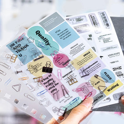 Mr Paper 1Style 60Pcs/sac Time Piece Coil Cut Film Sticker Book DIY Creative Handbook Material Photo Frame Scrapbook Calendar