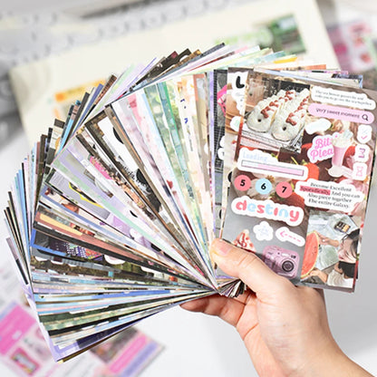 2Style 50Pcs/book Korean Style Cut Film Sticker Book DIY Handbook Envelope Seal Stickers Phone Case Scrapbook Photo Frame Diary
