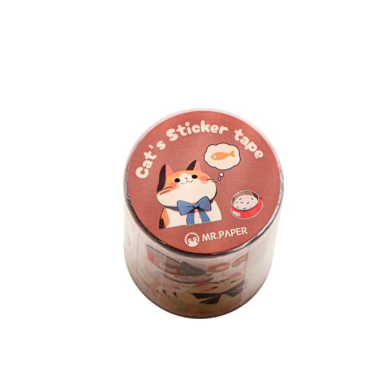 Mr Paper 2rolls/bag kawaii cat and dog diary series tape cute style handbook tape DIY diary photo frame phone case